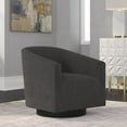thumbnail image 5 of Comfort Pointe Geneva Charcoal Wood Base Swivel Chair, 5 of 13