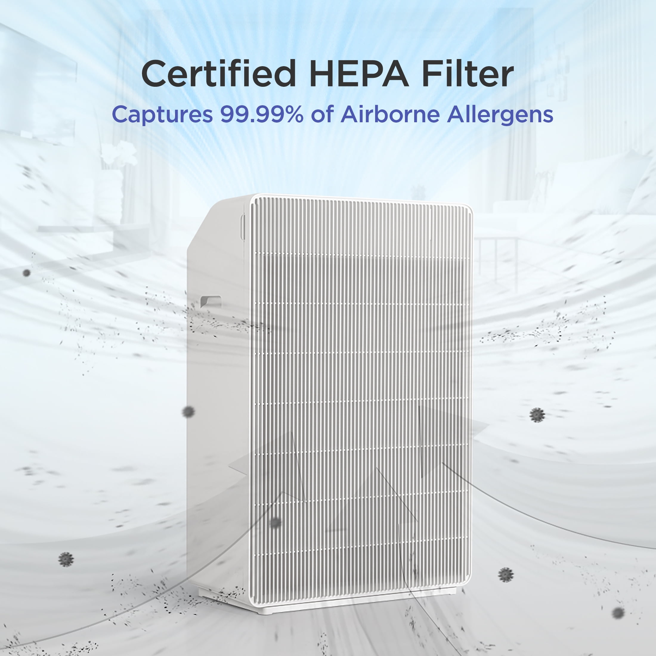 CUCKOO CAC-R1510FW 3-Stage Filtration H13 True HEPA Air Purifier for Mid-Sized (1,844 Sq. ft.) Rooms, Activated Carbon Filters, 99.97% Filtration, Auto+ Mode (White)