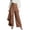 Coffee Pants, variant on Womens High Elastic Straight Leg Pants Asymmetrical Ruffle Hem Button Down Flowy Palazzo Pant Summer Cotton Linen Trousers Black S