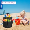 thumbnail image 6 of 17L Cleaning Caddy with Handle and 6 Pockets, Foldable Cleaning Supply Caddy, Portable Shower Caddy in 600D Oxford Fabric, Multifunctional Storage Basket for Camping, Gardening, Black, 6 of 9