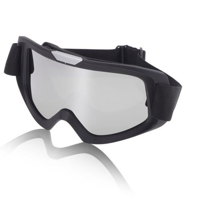 Gafas de conducción de motocicleta Unique Bargains 1 Pc con lente tono plateado y marco negro