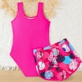 thumbnail image 4 of WOYY Girls UPF 50+ Sleeveless One-Piece Swimsuit with Boyshorts Bathing Suit, Sizes 6-13, 4 of 6