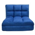 thumbnail image 5 of Loungie Floor Chairs Blue Microsuede Foam Filling Steel Tube Frame, 5 of 7