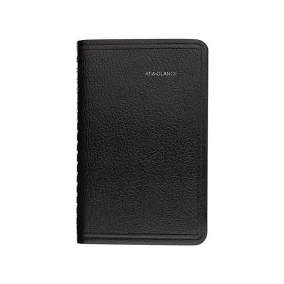 Weekly Pocket Appt. Book Telephone/Address Section, 6 x 3.5, Black, 2022