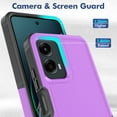 thumbnail image 3 of YEYKX Defender Case for Motorola Moto G 5G 2024 6.6'' Heavy Duty 1 in 1 Design Rugged Full Body Dustproof Shockproof Bumper Non-Slip Protective Cover,Purple,For Moto G 5G 2024, 3 of 5