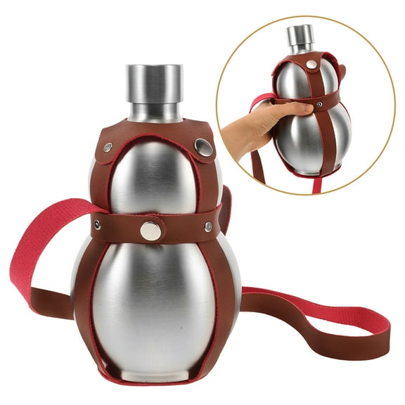 ELAYARD Portable Stainless Steel Gourd Shaped Flask Lightweight Outdoor Drinking Bottle
