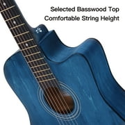 ADM 38 Acoustic Cutaway Guitar for Kids Beginner Kit with Free Lessons, Tuner, Blue