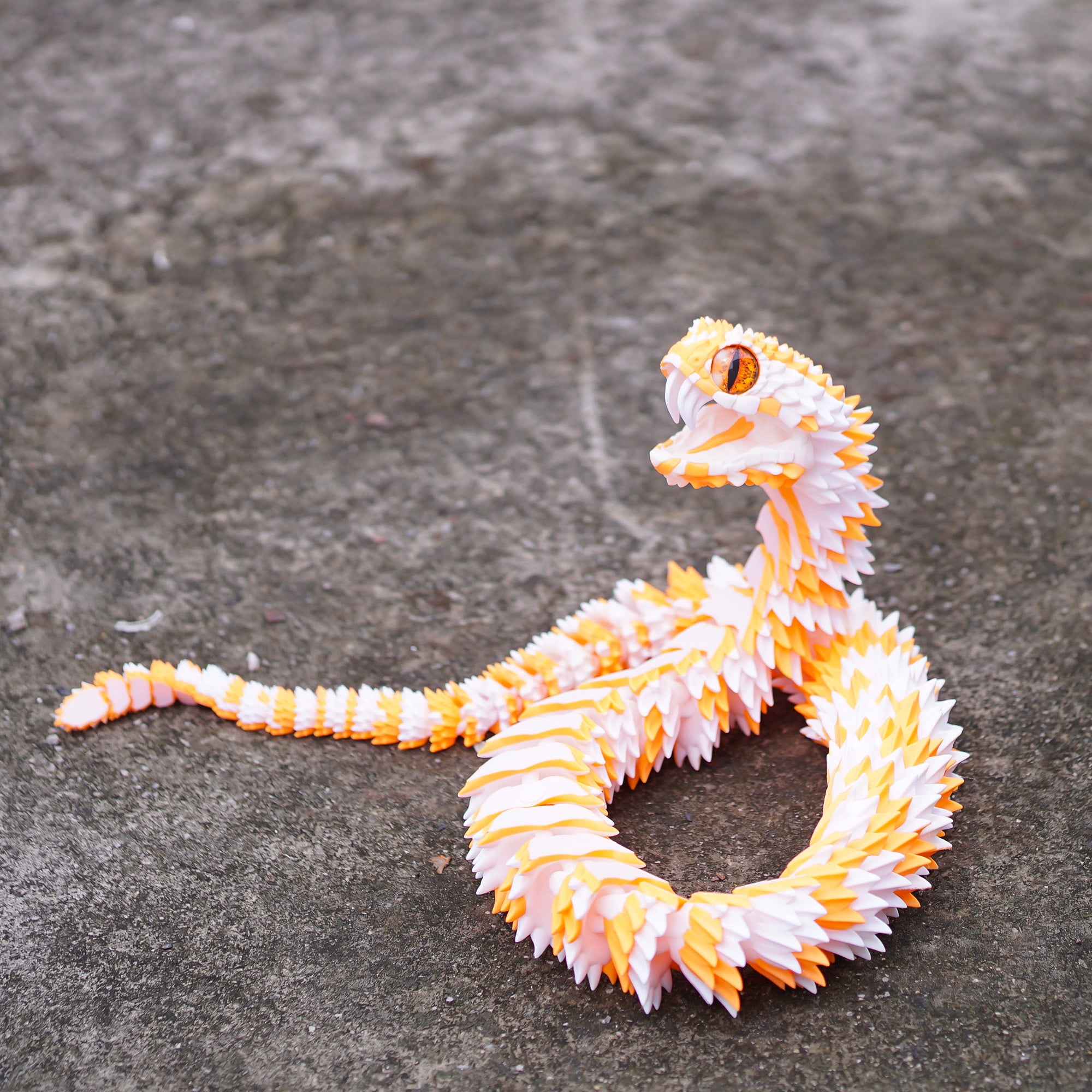 47.5inch 3D Printed snake,Flexible Joint Animal lacertid Figurines,Realistic Eyes, Home Office Decor,Fidget Toy for Adults Teens Boy Festival Gifts