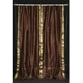 thumbnail image 3 of Lined Tie Top Sari Curtains 60" W X 84" L matching tiebacks- Handcrafted Brown Indian Drapes with Lining, Offering Privacy and Insulation for Living Room/Bedroom/Dining Room, Sold in Pairs, 3 of 6