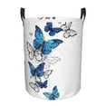 thumbnail image 2 of Goofa Blue Flying Butterflies Printed Circular Hamper,Laundry Basket with Handles,Storage Baskets Foldable,Large Capacity Laundry Hamper-Medium, 2 of 8