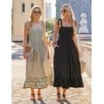thumbnail image 4 of Vestido de verano Zeagoo Black Maxi Flowy con bolsillos para mujer, 4 of 5
