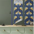 thumbnail image 5 of Ambesonne Wild Life Peel & Stick Wallpaper for Home, Celestial Moth Moon Leafy, 13"x36", Dark Lavender Mustard, 5 of 5