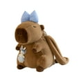thumbnail image 6 of Segolike Plush Capybara Backpack, Cute 13.8 inch Capybara Stuffed Animal for Party, Birthday Gift Blue Bow, 6 of 8