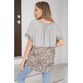 thumbnail image 2 of White Birch Short Sleeve V-Neck Top with a Twist, Cheetah/Leopard (S), 2 of 2