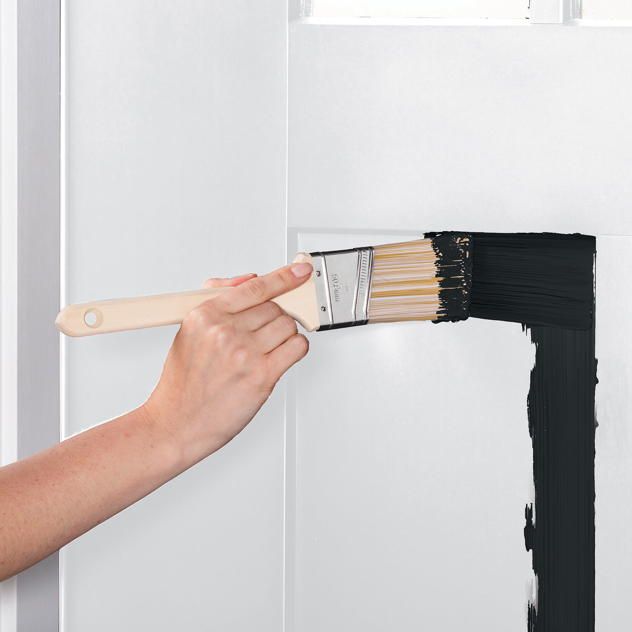 Black, Rust-Oleum Satin Door and Trim Paint-369383, Quart