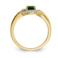 thumbnail image 6 of 14K Yellow Gold Diamond & Emerald Ring Size 7, 6 of 7