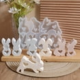 thumbnail image 3 of Molde de silicona de conejito de Pascua para hacer velas, molde de resina 3D para jabón, fácil de desmoldar, reutilizable para decoración de Pascua DIY., 3 of 8
