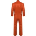 thumbnail image 6 of iiniim Men's Long Sleeve 100% Cotton Coverall Front Half Zipper Dustproof Jumpsuit Workwear Orange 4XL/190, 6 of 7