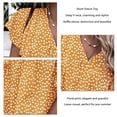 thumbnail image 4 of Top de manga corta para mujer, cuello en V, camisa con estampado floral, manga con volantes, camisa suelta, Top informal de verano amarillo S, 4 of 5