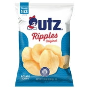 Utz Ripples Original Potato Chips, Gluten-Free, Family Size, 7.75 oz Bag