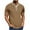 Khaki, variant on Lmnyox Men's Short Sleeve T Shirt Classic Vintage V Neck Button Shirt Summer Business Casual Loose Work Tops