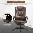 thumbnail image 5 of Vinsetto High Back Massage Office Chair with 6-Point Vibration, 5 Modes, Executive Chair, PU Leather Swivel Chair with Reclining Back, and Retractable Footrest, Brown, 5 of 10