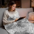 thumbnail image 5 of Winter Snowflakes Flannel Blanket for Bed,Travel and Camping, Christmas Grey White Black Snowing Super Soft Cozy Blanket for All Seasons 40"x60", 5 of 9