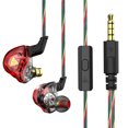 thumbnail image 1 of Matsuzay Auriculares con cable portátiles de 1,2 m, Cable de fibra colorido, auriculares HiFi para escuchar música, ver vídeos, ver llamadas de voz, Cables de audio/vídeo negro rojo, 1 of 6
