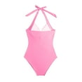 thumbnail image 5 of Huesdet Womens One Piece Swimsuit Metal Modest Tummy Control Bathing Suit Slimming Full Coverage Mesh Swim Suits[Pink,XXL], 5 of 5