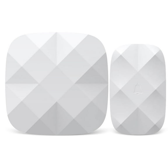 wireless door chime kit comes with a stylish 	ouch button" and a plug-in door chime receiver. A simply touch to the wirele"