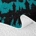 thumbnail image 5 of Erosebridal Spooky Castle Twin Quilt Set, Halloween Spider Web Twin Coverlet Set for Boys Girls, Teal Black, 2-Piece 1 Bedspread and 1 Pillowcase, 5 of 7