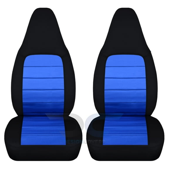 Designcovers Fits 2001-2005 Mazda MX-5 Miata Cotton Seat Covers: Black and Blue