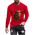 thumbnail image 2 of Blusas y camisas de manga larga con cuello redondo para hombre Blusa de manga larga con cuello redondo y estampado navideño para hombre Blusa de poliéster para hombre, 2 of 3