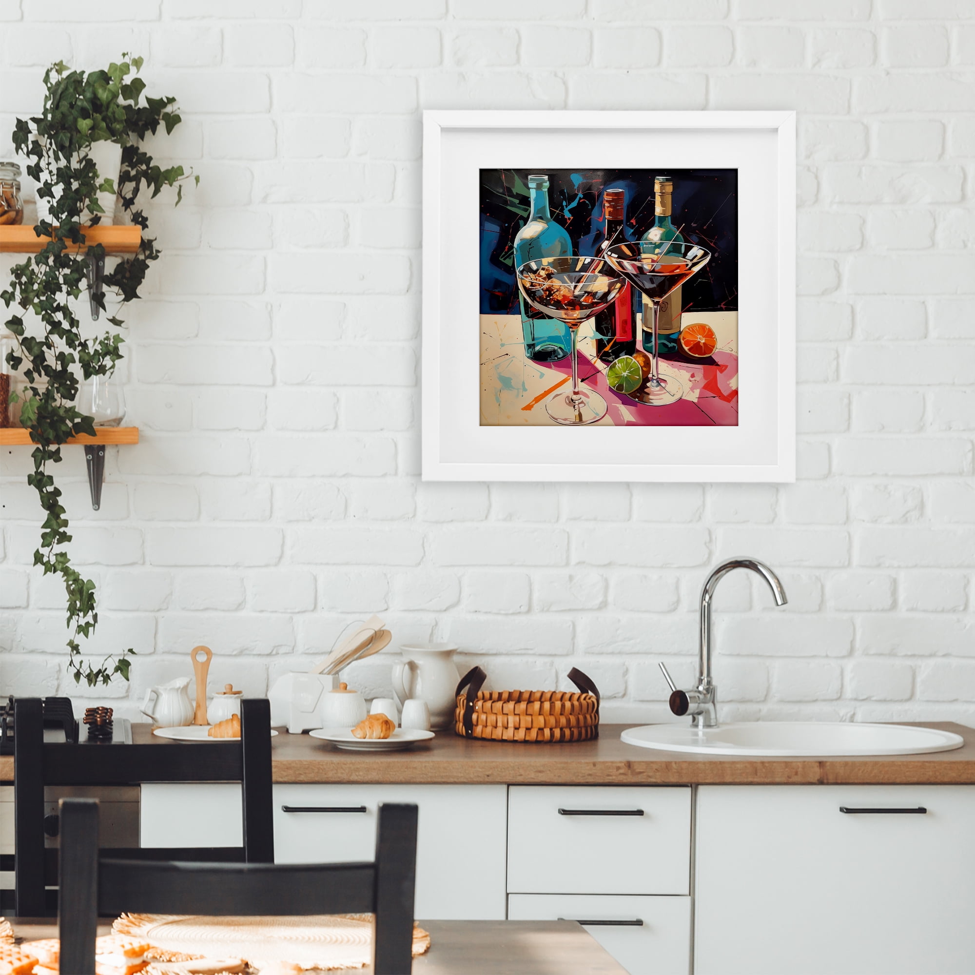 Stupell Industries Artsy Cocktails of Every Sip White Framed Print Under Glass, design by Lazar Studio