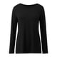 thumbnail image 4 of MHFRRA Camisetas de Mujer para Uso Informal, Otoño e Invierno, Camisetas de Manga Larga con Cuello Redondo para Una Comodidad Diaria. Negro, 4 of 5