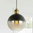 thumbnail image 5 of JONATHAN Y Nixon 7.5" 1-Light MidCentury Modern Metal/Glass Adjustable Drop Globe LED Pendant, Brass Gold/Black, 5 of 8