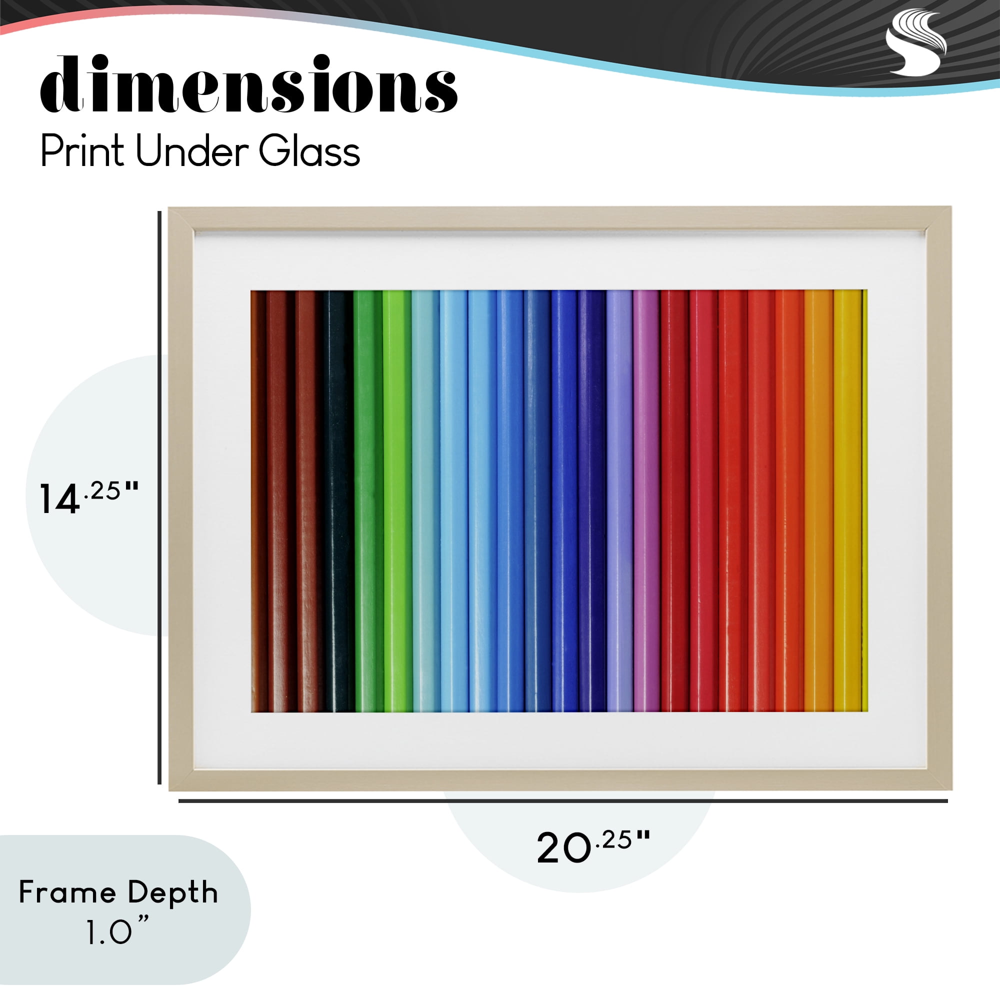 Stupell Industries Colored Pencil Lineup Birch Framed Print Under Glass, design by Tom Quartermaine