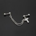 thumbnail image 3 of FAD BARBELL Pendiente de Clip Dangle Chain Ear Cuff Ear Stud Jewelry NUEVO Yuyangstore Piercing de oreja con barra con pendiente colgante de cruz de cadena, 3 of 8