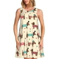 thumbnail image 1 of Xecao Teckel Chiot pour Robes d'Été pour Femmes Robes Décontractées de Plage Sans Manches T-Shirt Robe Évasée avec Poches, 1 of 7