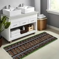 thumbnail image 4 of Alfombra de pasillo con diseño de vías de tren | Antideslizante y absorbente para cocina y entrada | 50 x 150 cm, poliéster multicolor, para uso en interiores, 4 of 5