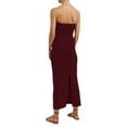 thumbnail image 4 of VISgogo Vestido Delgado para Mujer Color Sólido Cruzado Hombro Diseño Punto Versátil Elegante Vestido de Cóctel VISgogo moda, 4 of 9