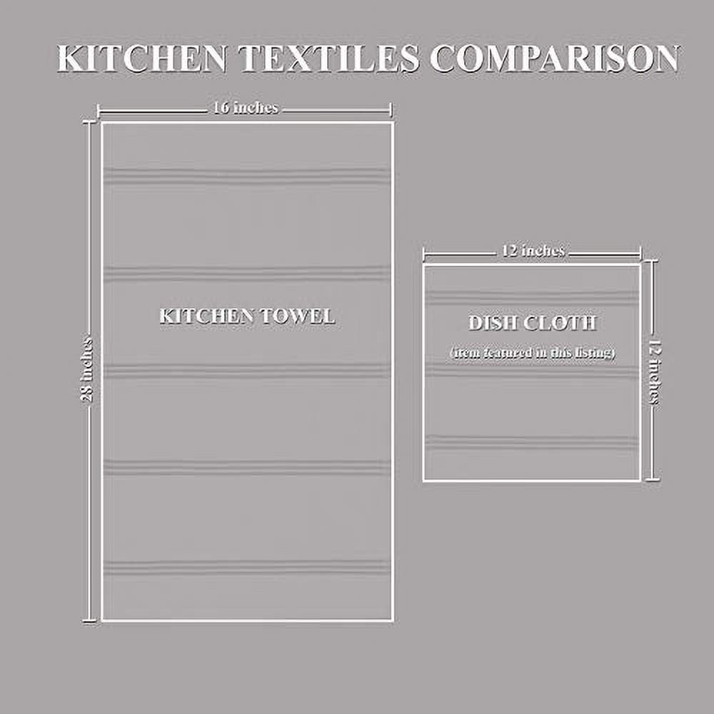 Sticky Toffee Kitchen Dishcloths Towels 100% Cotton, Set of 8, Tan and White Dish Cloth Towels, 12 in x 12 in