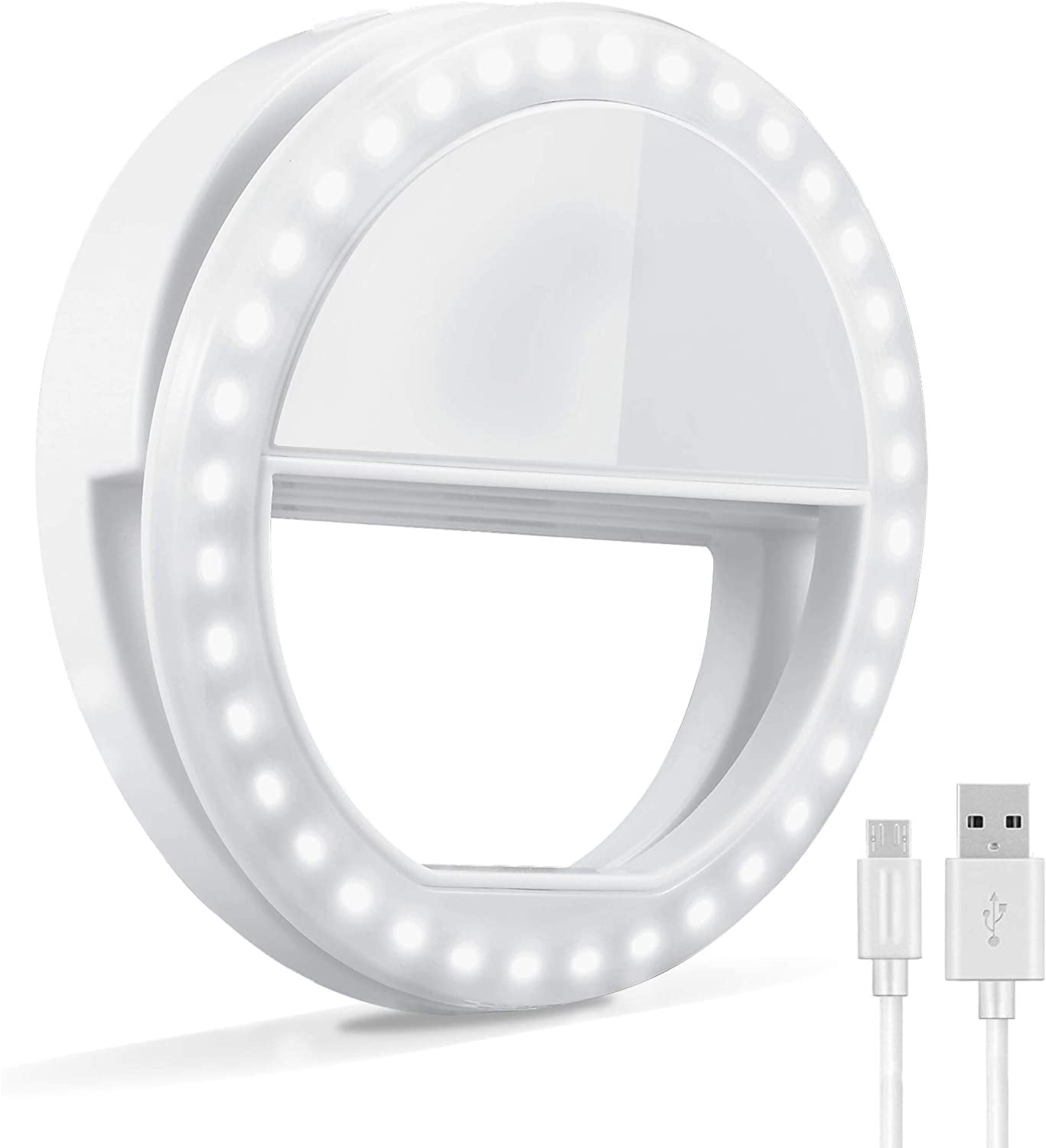 Industrieel kiezen ticket HQZY Selfie Ring Studio Light with 48 LED, Mini Clip-on Ring Light with  Adjustable 3 Light Modes - Walmart.com