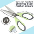 thumbnail image 4 of BambooMN Premium Stainless Steel Kitchen Shears - Bay Leaf Green - 10 Pairs, 4 of 7
