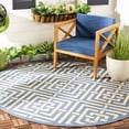 thumbnail image 2 of Safavieh Courtyard Ariana Geometric Indoor/Outdoor Area Rug, Blue/Bone, 5'3" x 5'3" Round, 2 of 8