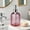 Pink-PK-clearacne, variant on OEFNTAC Glass Soap Dispenser Bottle Wave Pattern Glass Soap Dispenser 7.5x2.8in 350ml Press Pump Bottle for Bathroom Kitchen Shampoo Shower Gel Clear Countertop