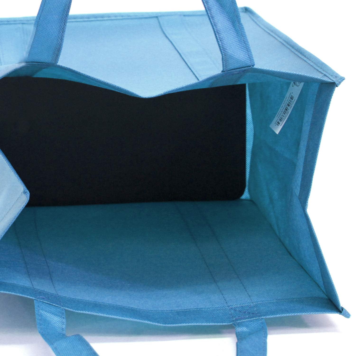 10 PACK Heavy Duty Grocery Tote Bag Light Blue Large Super Strong Reusable Shopping Bags with Stand up PL Bottom Non Woven Convention Tote Bags Set of 10 Light Blue Walmart