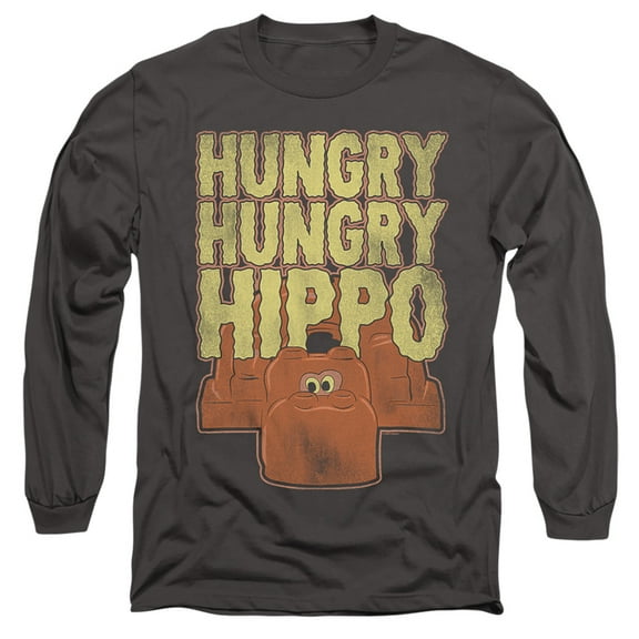 Hungry Hungry Hippos Hungry Hungry Hippo Long Sleeve Adult 18/1 T-Shirt Charcoal