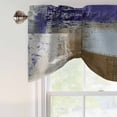 thumbnail image 4 of Purple Brown Tie Up Valance Curtains for Windows, Kitchen Curtains Window Treatments, Blue White Paint Mottled Painting Texture Short Window Shades Valances for Bedroom Bathroom Cafe 42"x12", 4 of 8