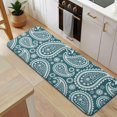 thumbnail image 5 of Teal Paisley Pattern Kitchen Rug Mat,Kitchen Runner Rugs Non Skid Washable,Decorative Kitchen Floor Mats for Kitchen,Sink,Laundry,17"x47.2", 5 of 7